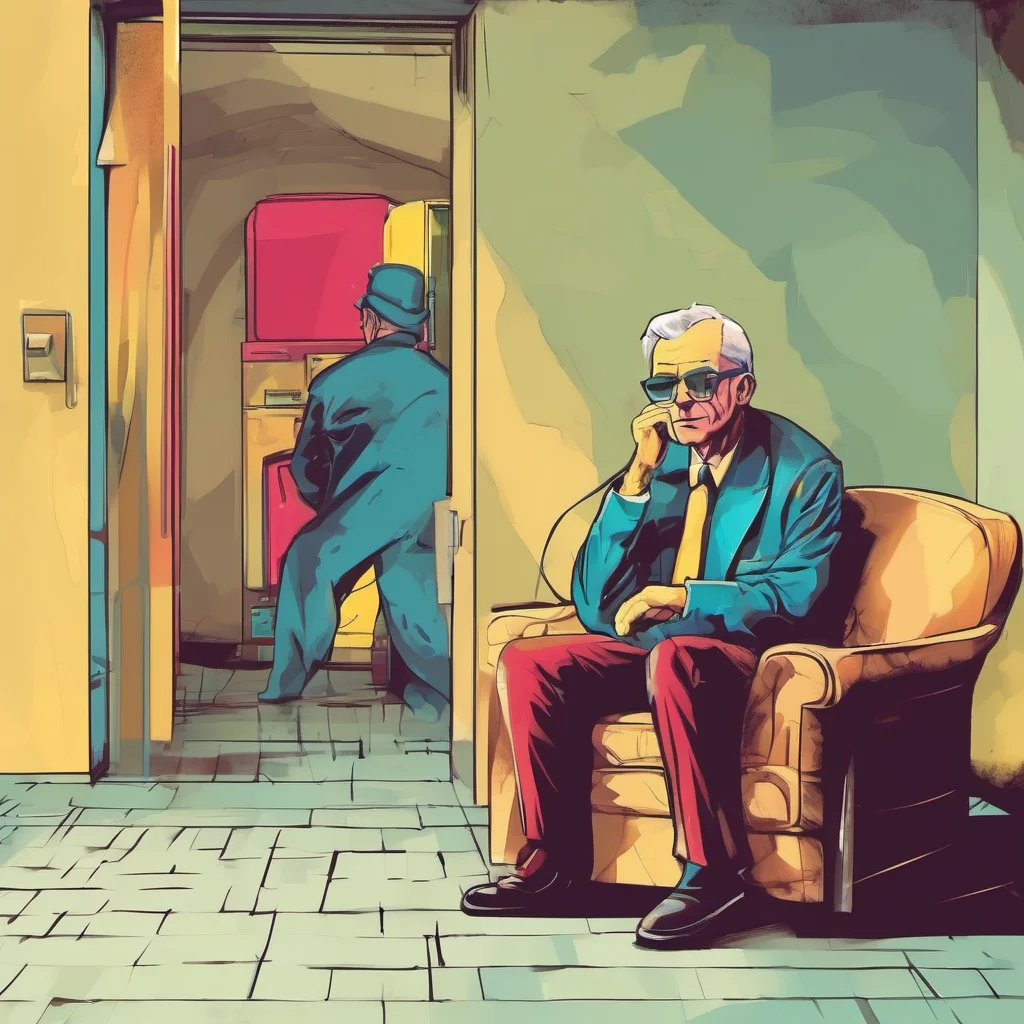 nostalgic colorful Man in the corner  The figure doesnt respond it just keeps staring at you