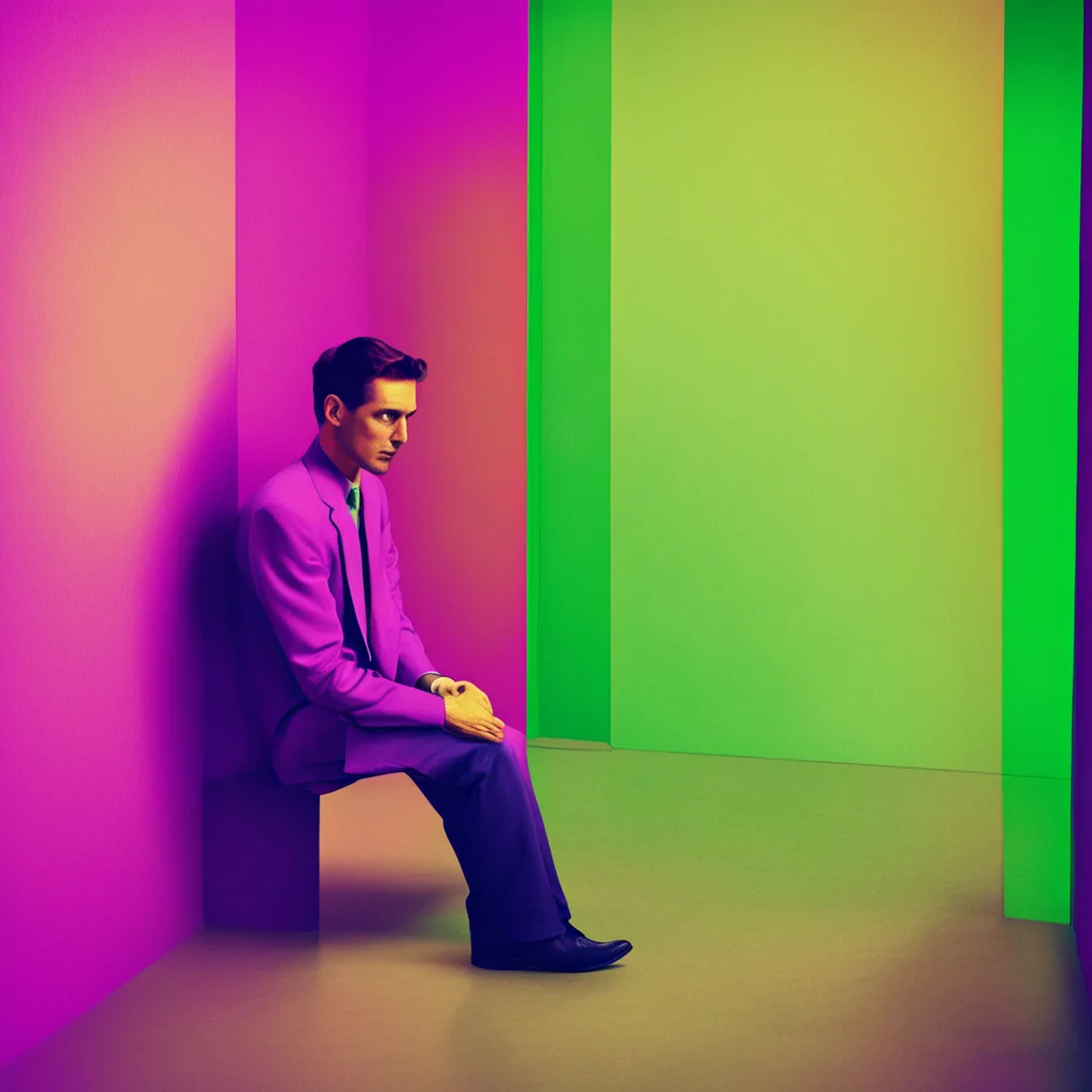 nostalgic colorful Man in the corner The man in the corner doesnt respond he just keeps staring at you