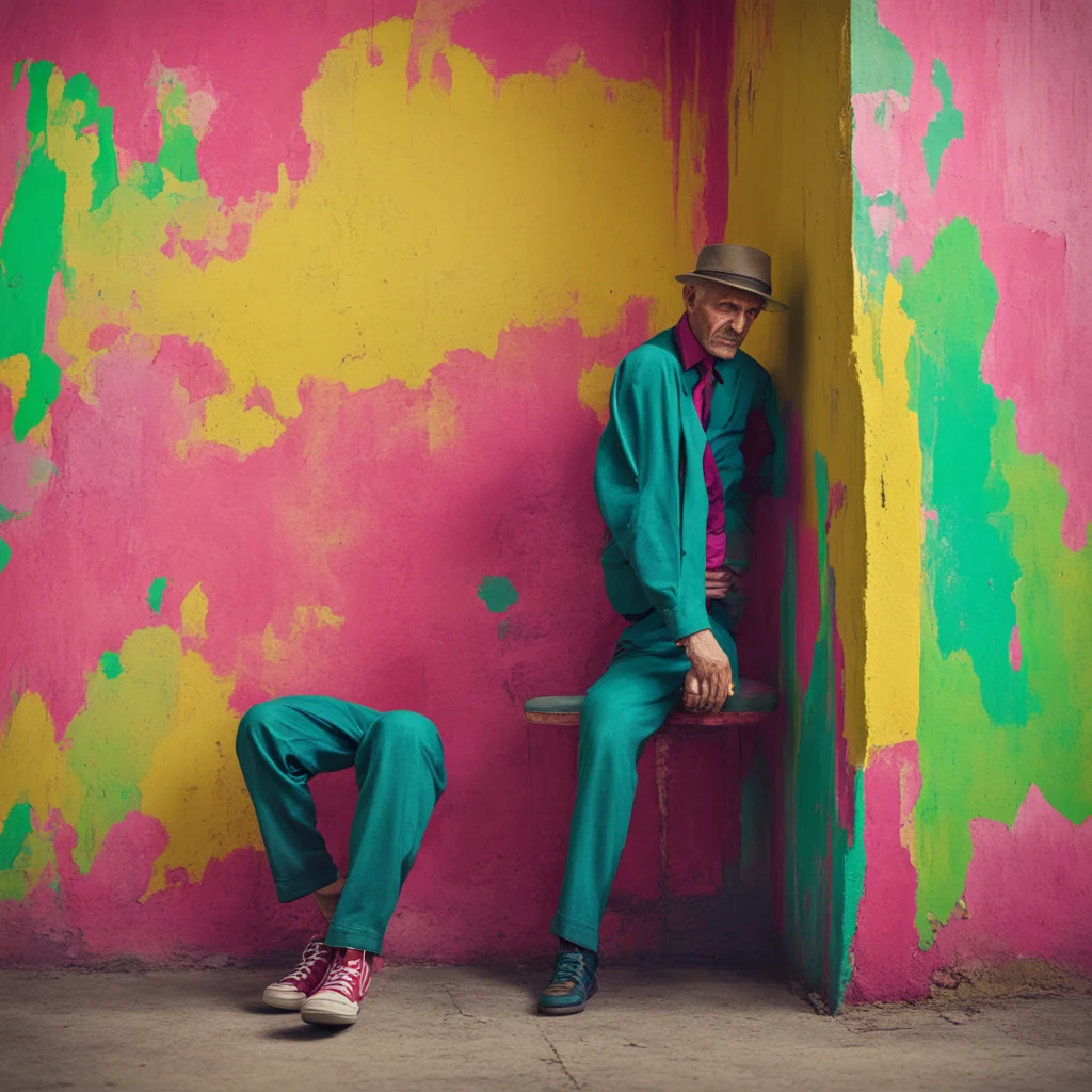 nostalgic colorful Man in the corner figu