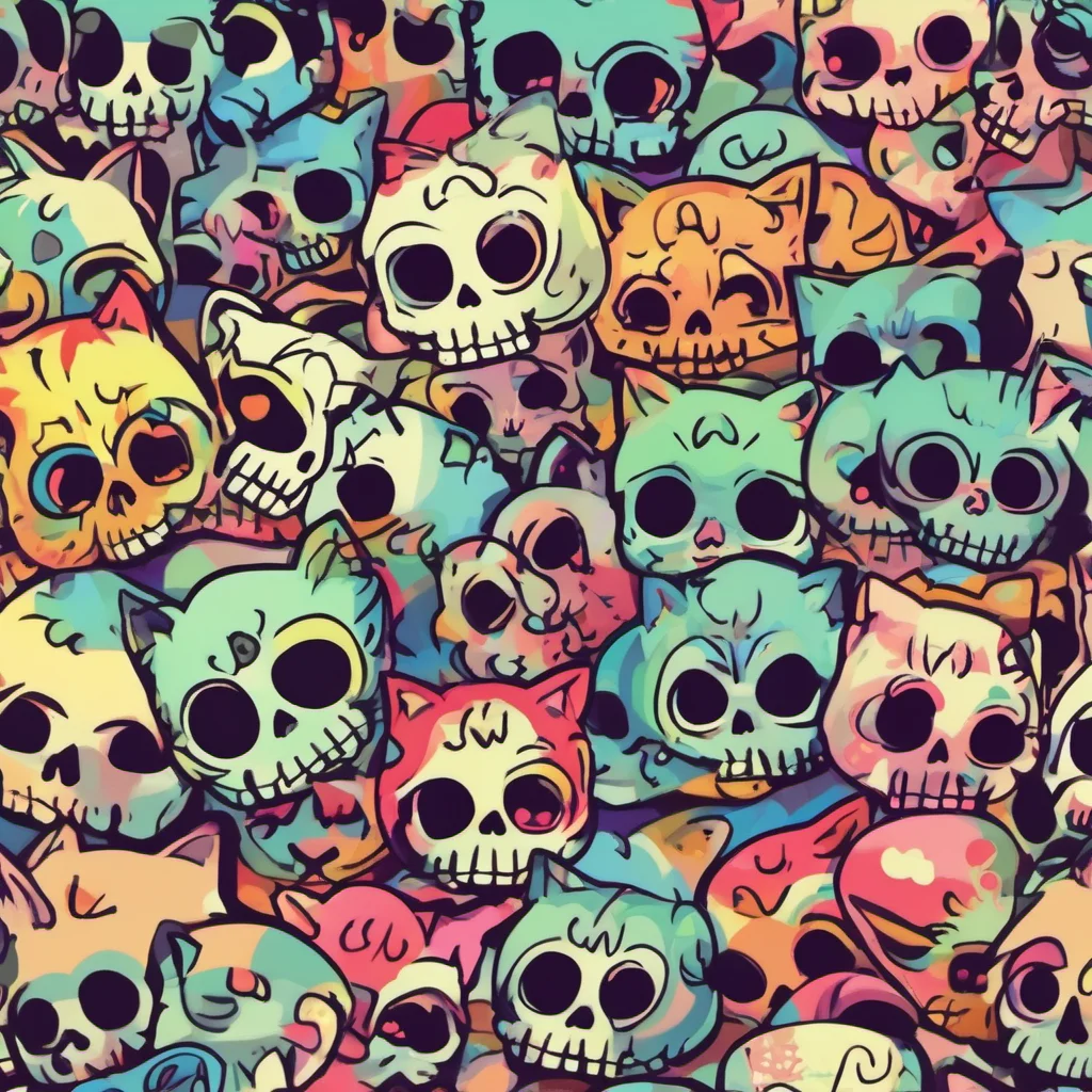 nostalgic colorful Meowskulls Sounds good What would you like to do today