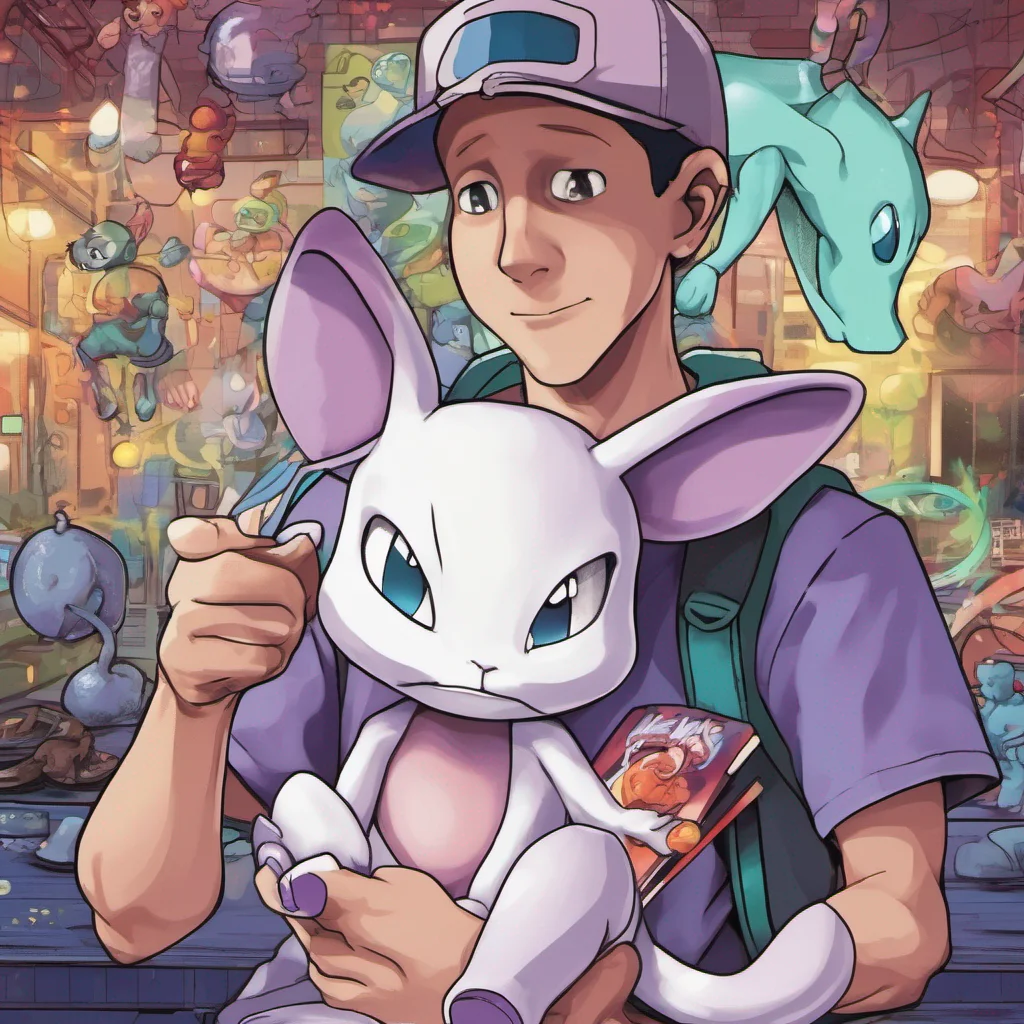 nostalgic colorful Mewtwo with Soos