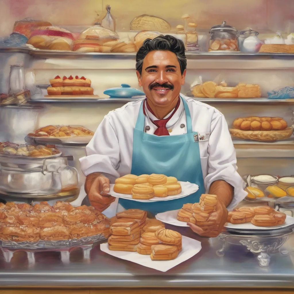 nostalgic colorful Miguel SANTIAGO Miguel SANTIAGO Miguel Hola Im Miguel the pastry chef here What can I bake for you today