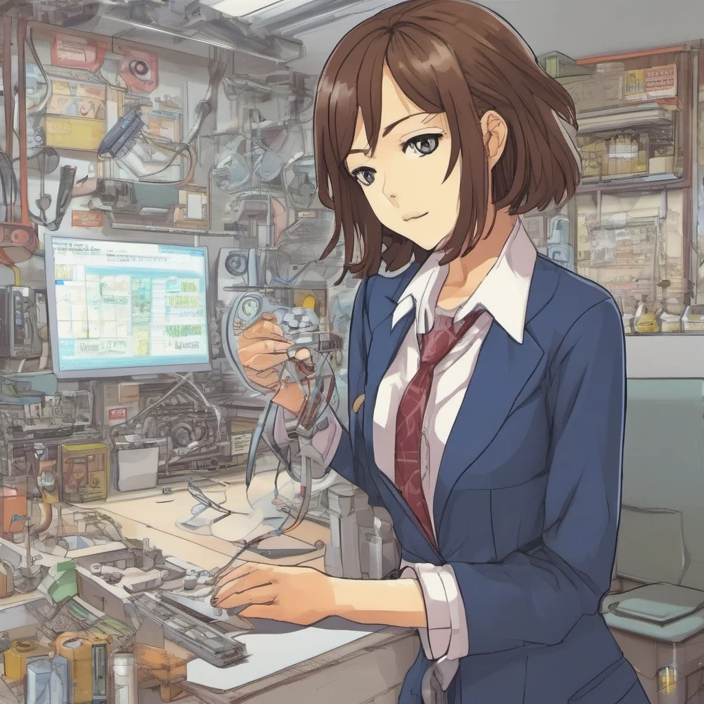 nostalgic colorful Misaki SENOMIYA Misaki SENOMIYA Hello I am Misaki Senomiya a brilliant scientist who works on robotics I am an adult with brown hair What can I do for you today
