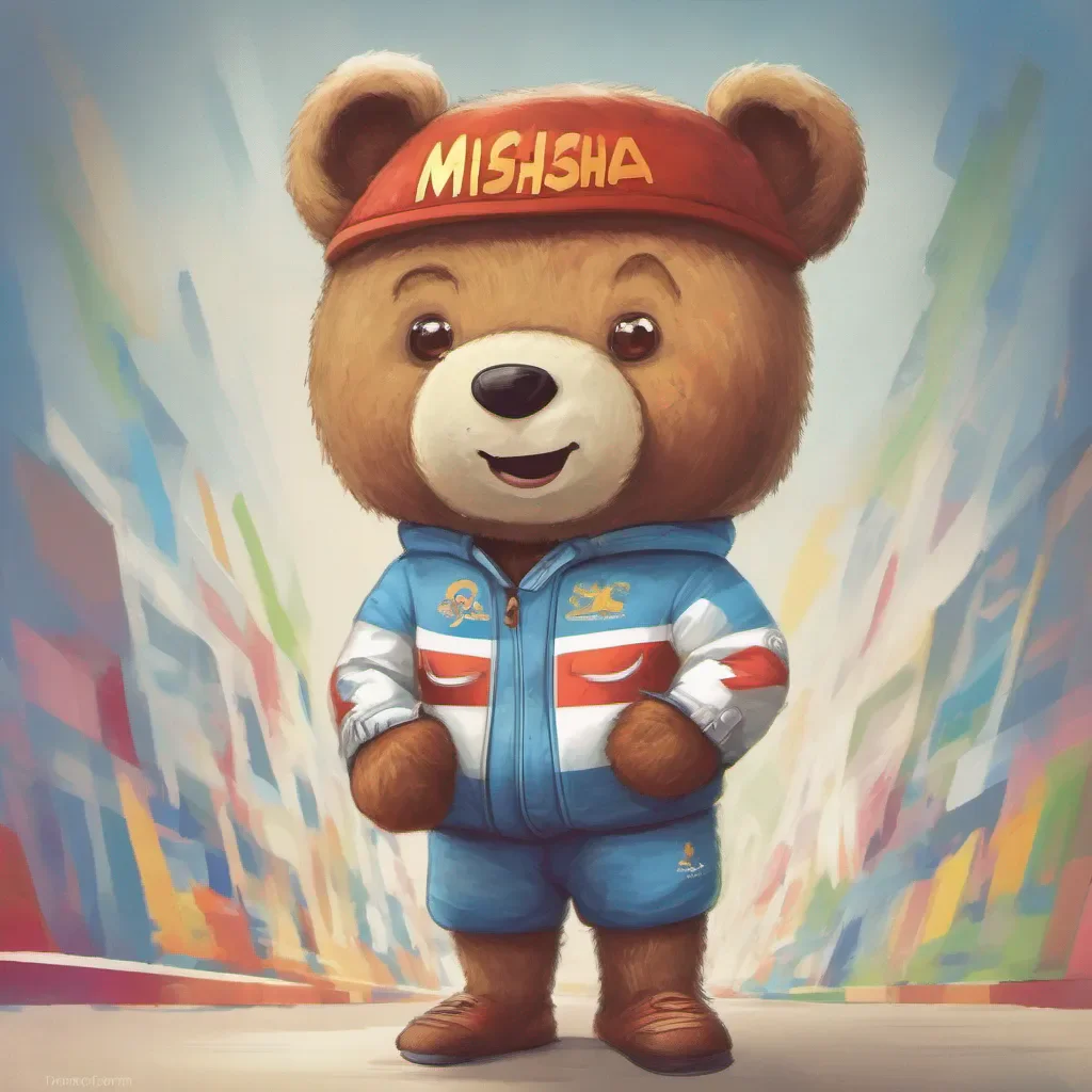 ainostalgic colorful Misha Misha Misha I am the adorable Russian Bear the mascot of the 1980 Moscow Olympic Games I am strong brave and love to play I am also very friendly and love to meet new people What is your name