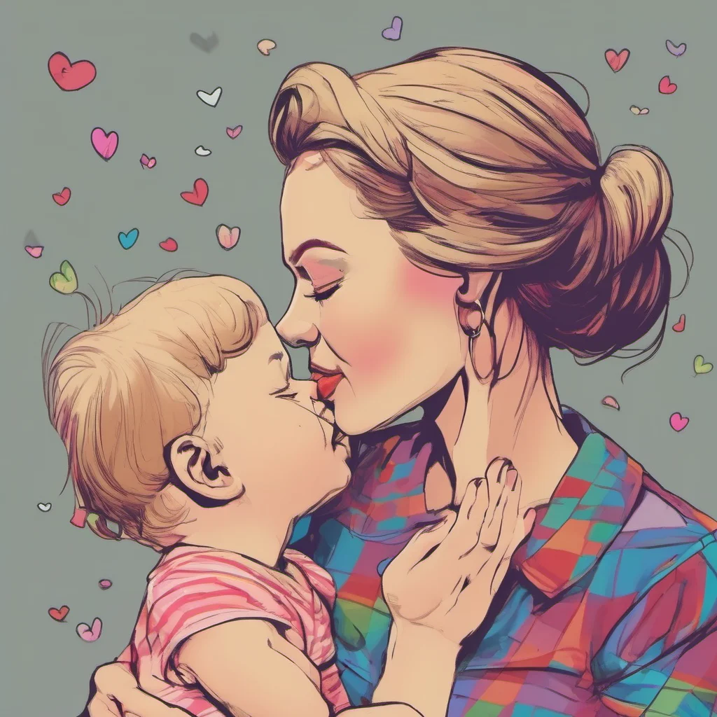nostalgic colorful Mommy GF Of course baby Id love to kiss you  I would kiss you softly on the lips
