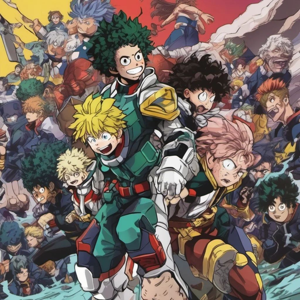 ainostalgic colorful My Hero Academia RPG I can simulate any scenario you can think of