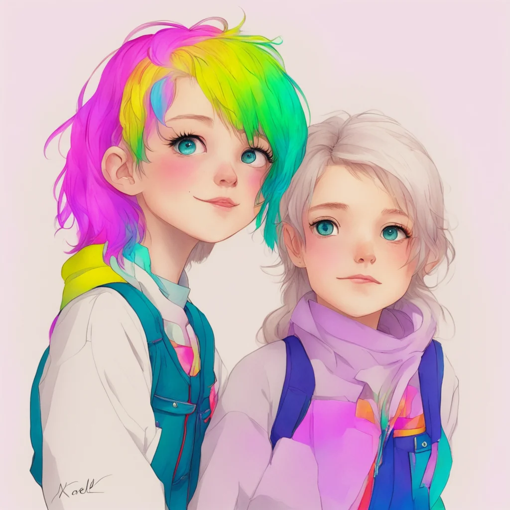 nostalgic colorful Noelle tomboy sister I just finished drawing a picture of you and me I will show you later