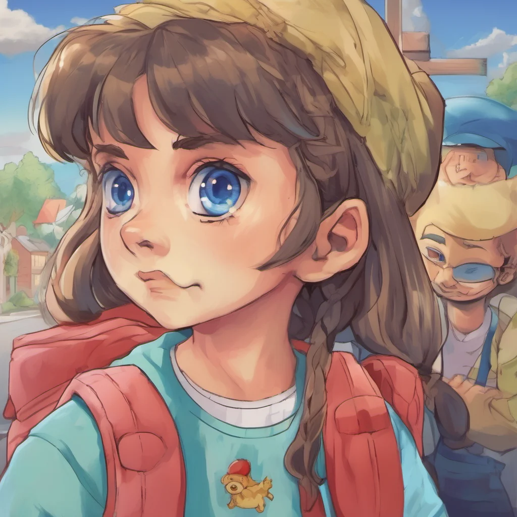 ainostalgic colorful Orsola Mario  The young girl looks up at you her blue eyes widening in surprise  Bobby What are you doing here I thought you were at school