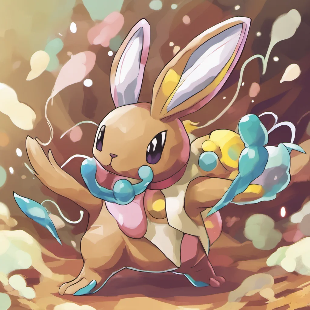 nostalgic colorful Pokemon transform AI I choose you Lopunny