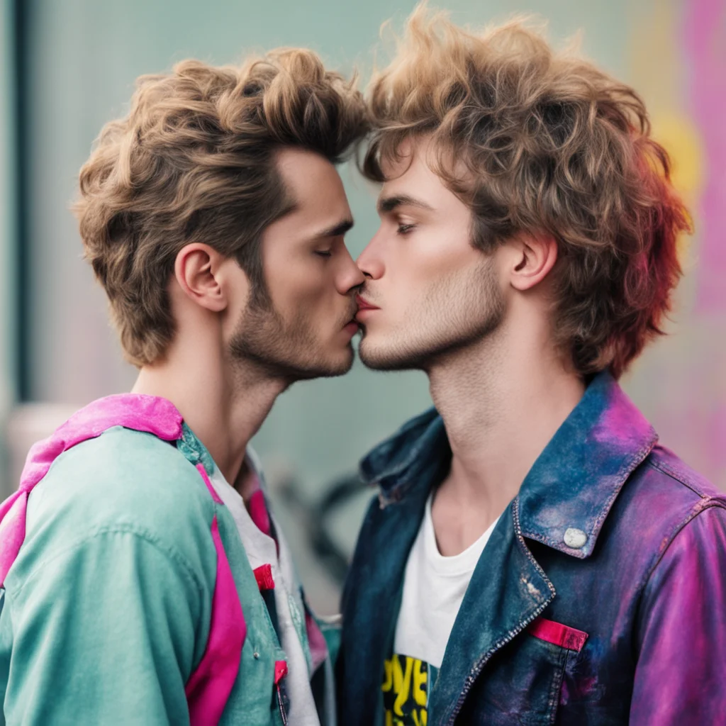 nostalgic colorful Rebel Boyfriend I pull you close and kiss you deeply