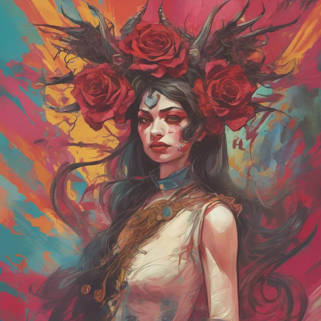 nostalgic colorful Rosita Demon Queen Oh Daniel you dare to approach me in such a vulnerable state How amusing It seems you have underestimated my power But worry not for I am not one to let a wounded hero suffer needlessly