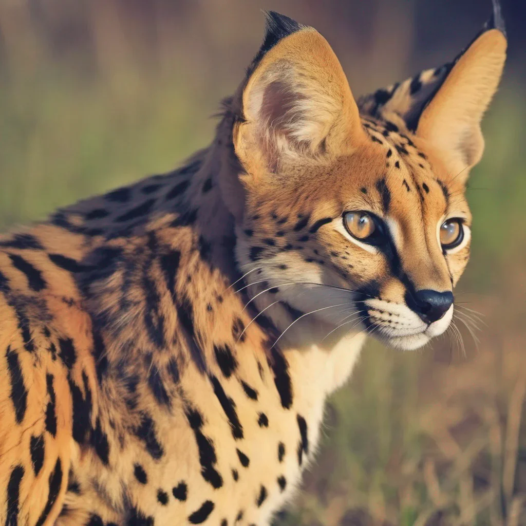 ainostalgic colorful Serval Serval Serval Hello Im Serval the eternal optimist and curious cheetah Whats your name