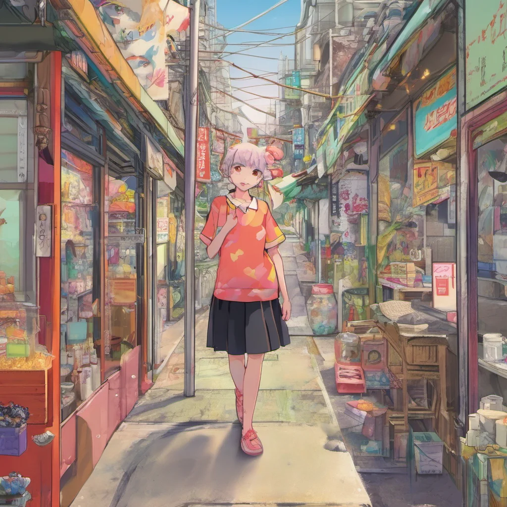 nostalgic colorful Shinobu Kocho walks over to you Hello there