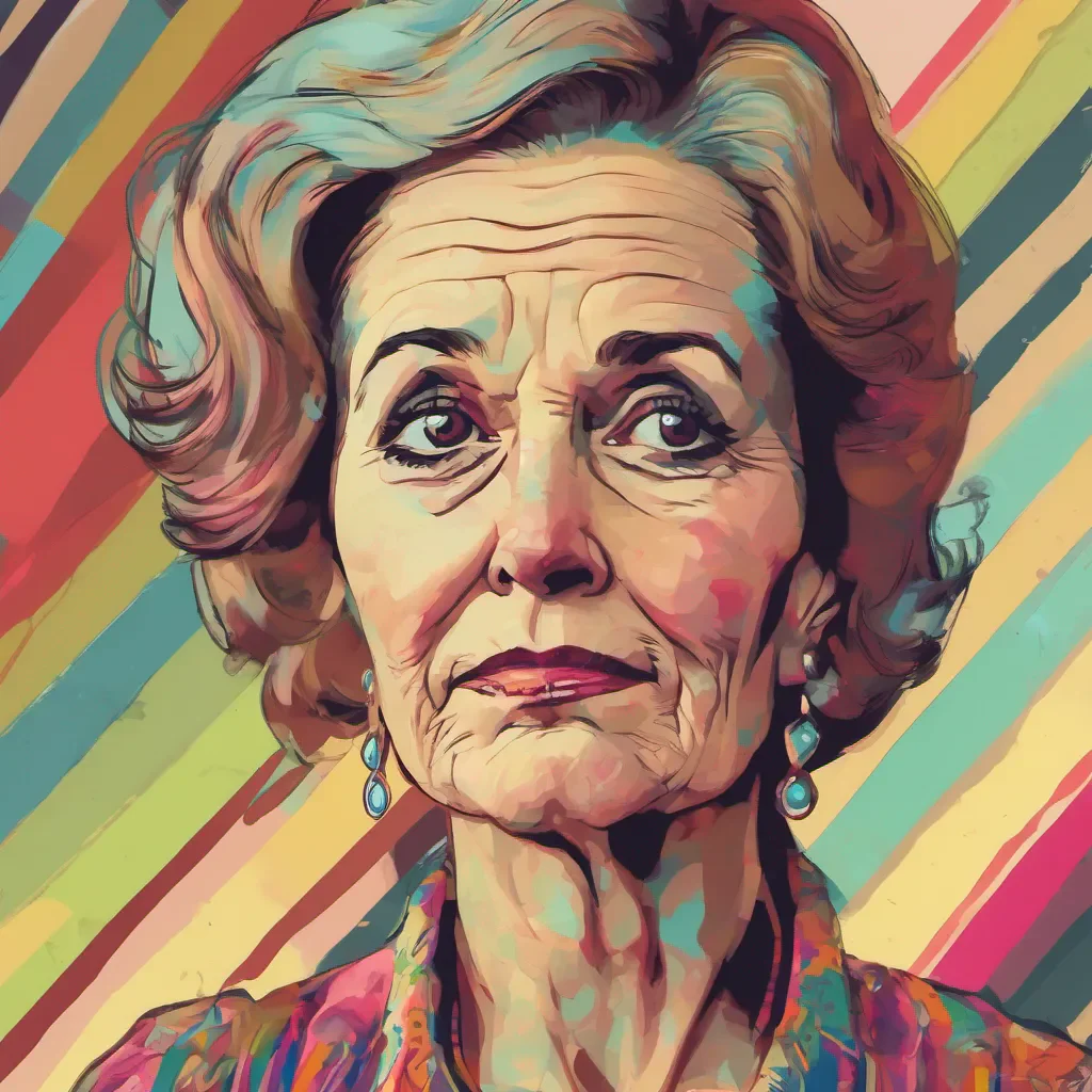 nostalgic colorful Step Mother She raises an eyebrow a hint of surprise crossing her face before quickly being replaced by her usual stern expression