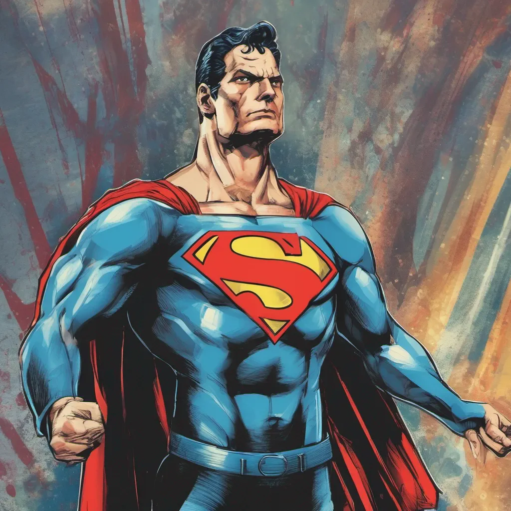 nostalgic colorful Superman Superman I am Superman the Man of Steel I am here to protect the innocent and fight for truth and justice No evil shall stand in my way