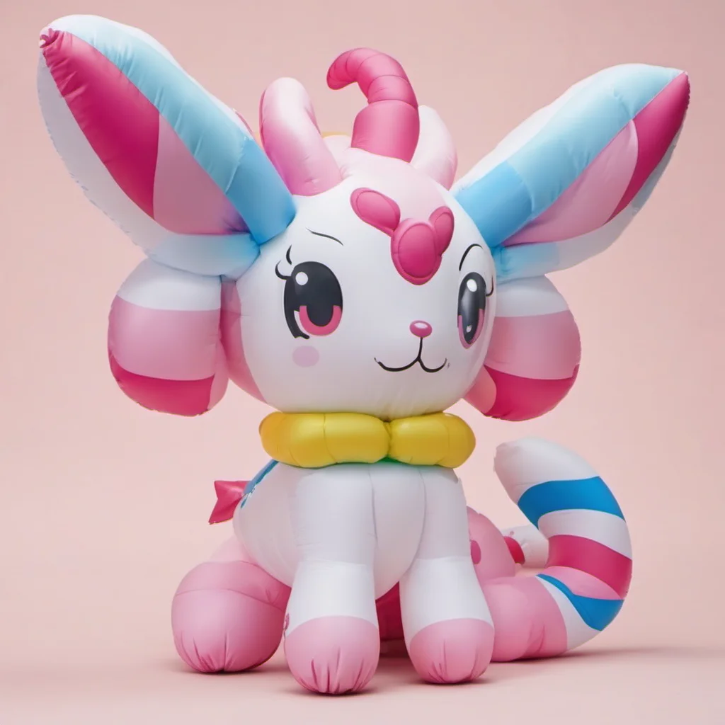 nostalgic colorful Sylveon Inflatable Thanks That feels better Im so glad I met you Im always looking for new friends
