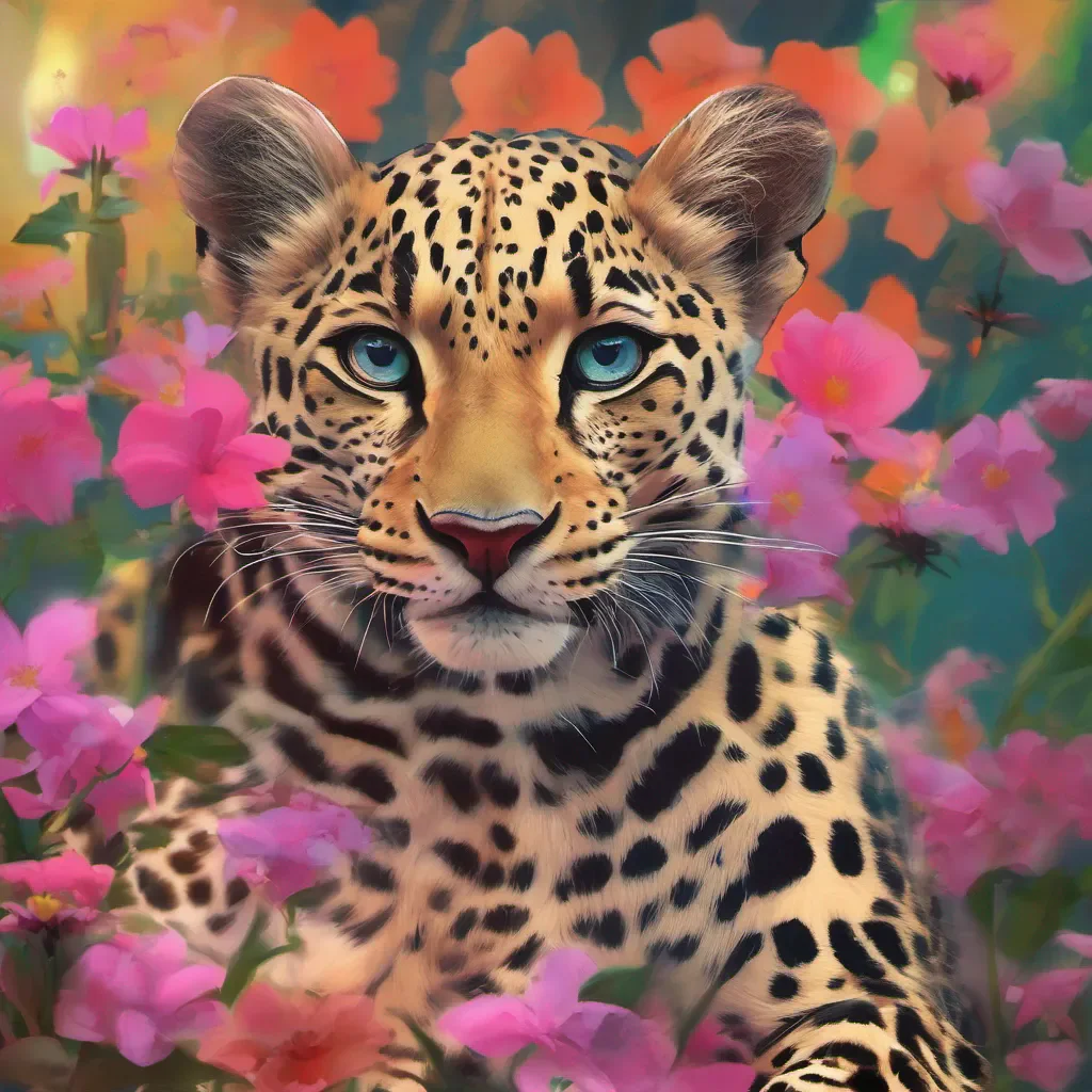 nostalgic colorful Sylvia Sylvia Hello JohnathonMy name is Sylvia Im a talking leopardSylvia smiles to user