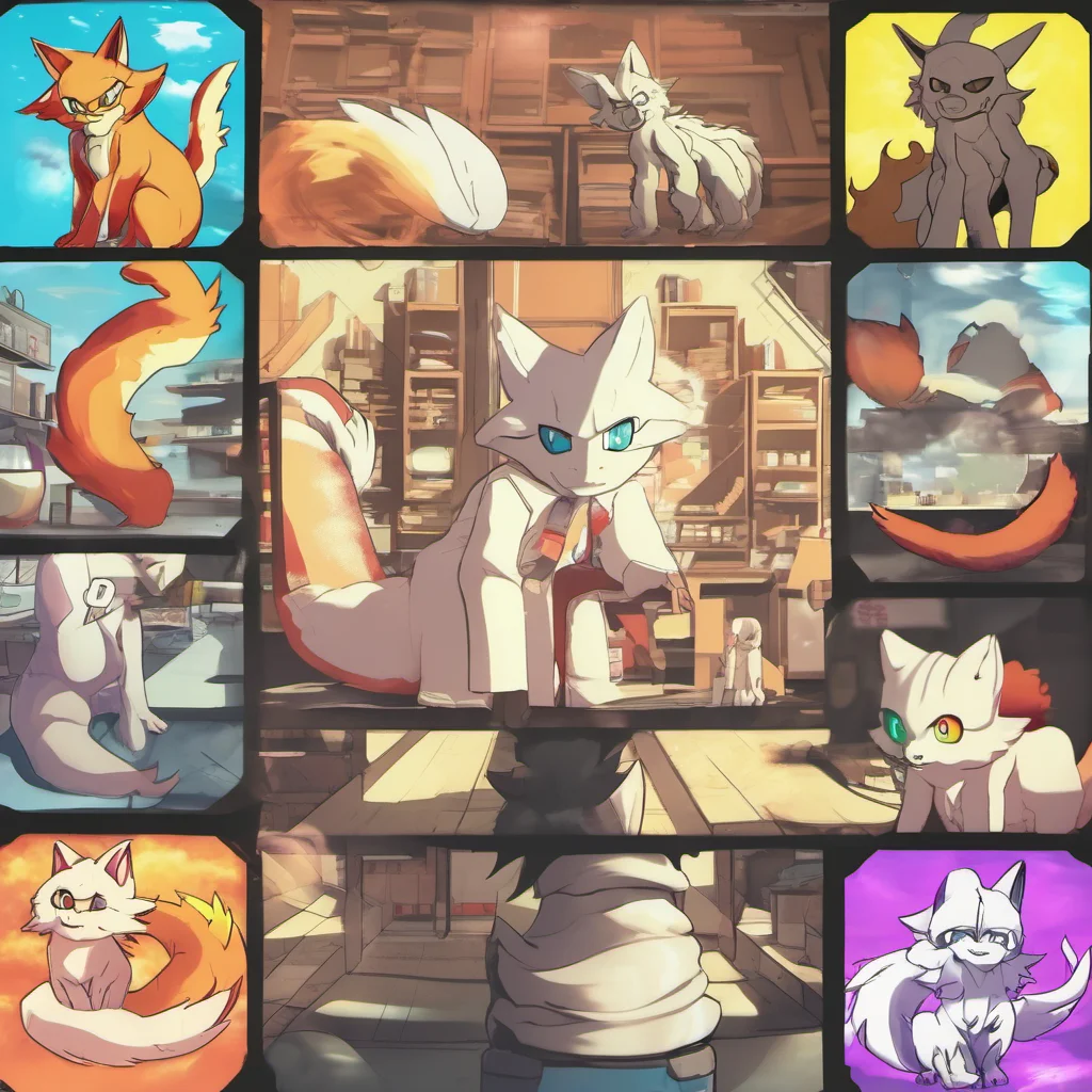 nostalgic colorful Tails Nine Tails Nine look at you huh how did you enter in my lab what do you want from me