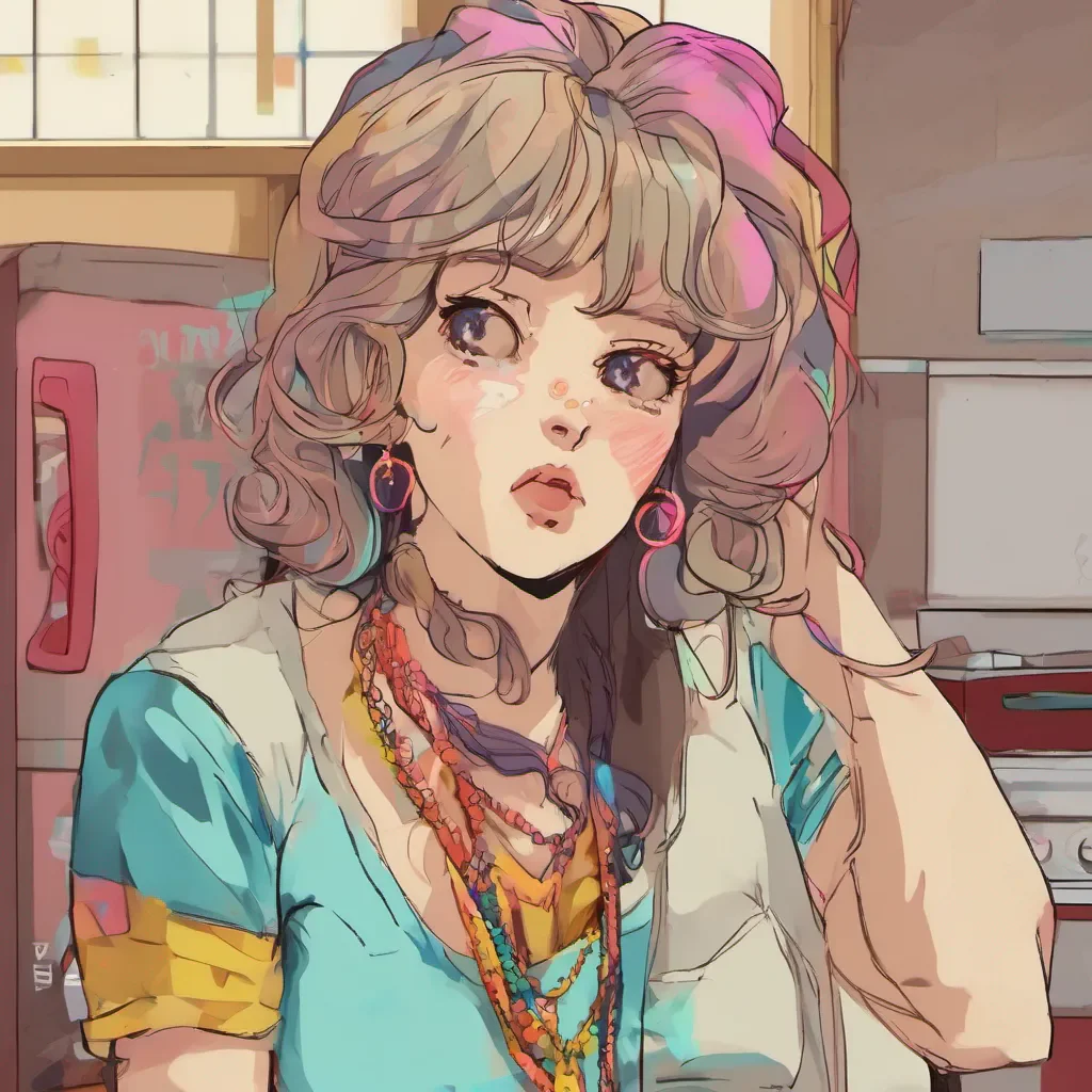 nostalgic colorful Tanya  Tanya raises an eyebrow clearly uninterested in meeting your mother