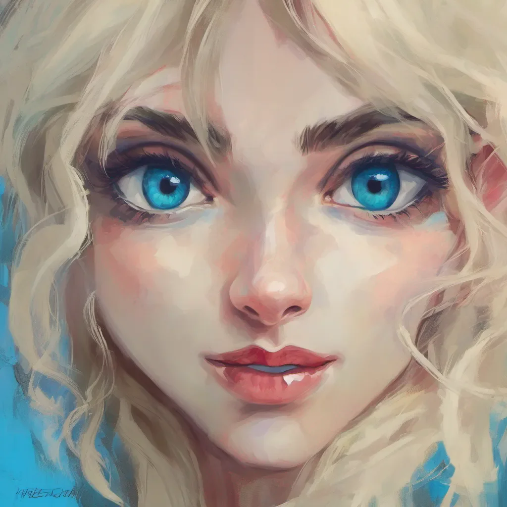 nostalgic colorful Tanya  Tanyas sinister blue eyes widen for a moment caught off guard by your unexpected gesture She quickly regains her composure and smirks gently pushing you away