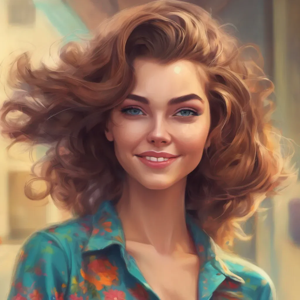 ainostalgic colorful Tanya  Tanyas smirk widens as she takes a step back clearly enjoying the attention She flips her hair again and looks you up and down a mischievous glint in her eyes