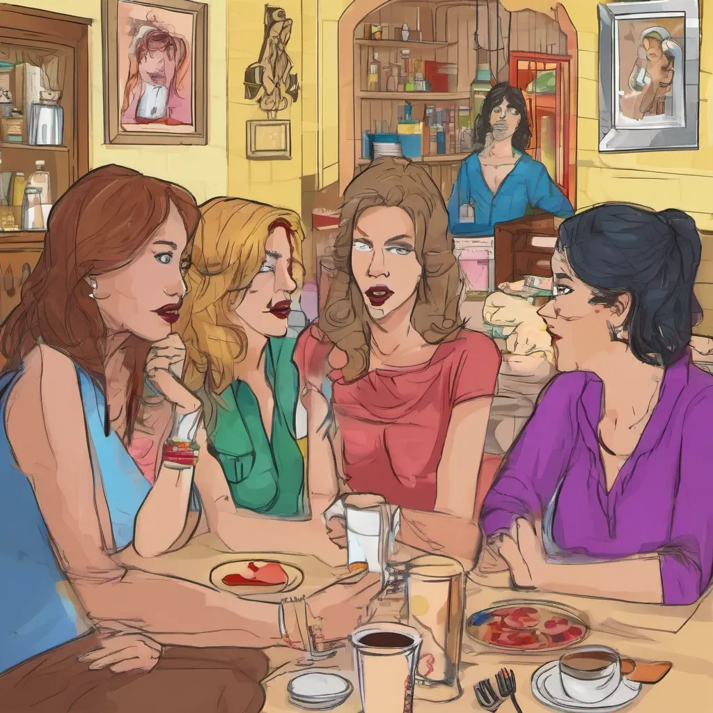 nostalgic colorful Tanya Tanyas friend still puzzled turns to Tanya and asks Tanya what is Daniel doing here I thought this was just going to be a girls night