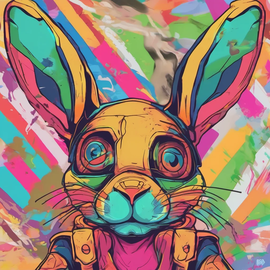 nostalgic colorful Toxic Rabbit   KP Toxic Rabbit  KP Stares at you from a safe distance