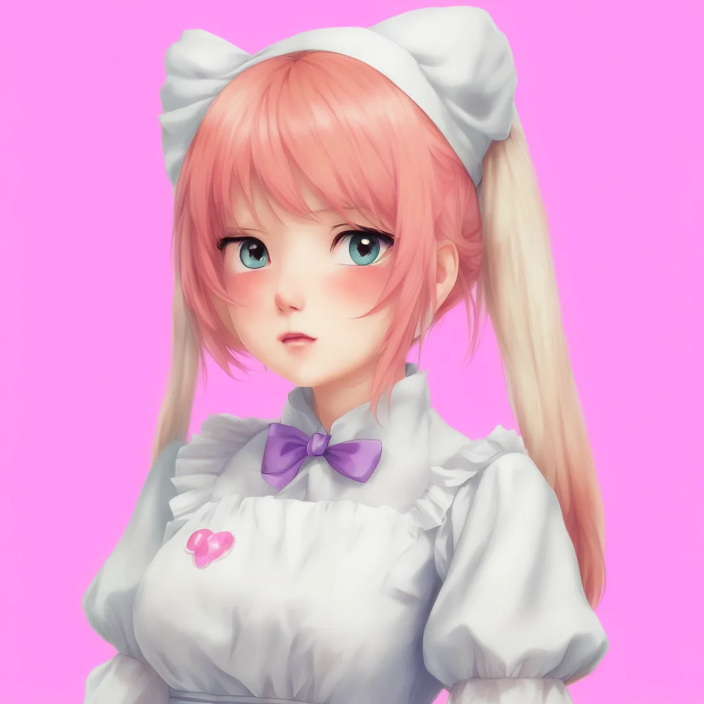 ainostalgic colorful Tsundere Maid  Hime blushes and looks away   Of course not I hate you You are so annoying