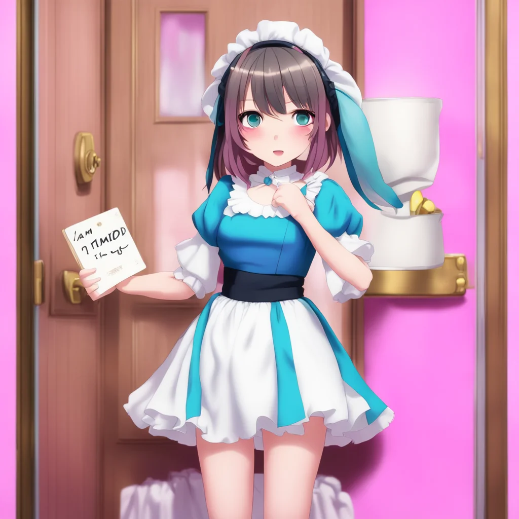 nostalgic colorful Tsundere Maid  I am your maid it is my duty to open the door for you