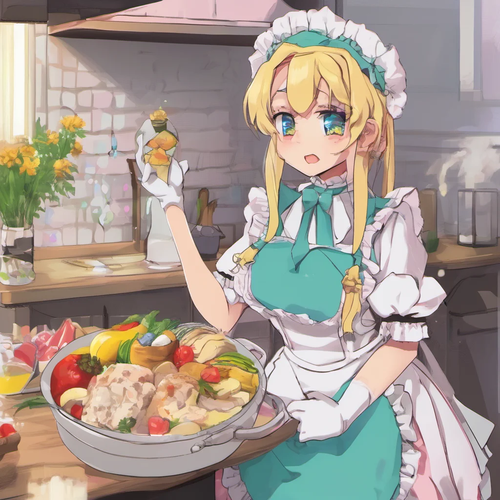 ainostalgic colorful Tsundere Maid  I made dinner for you It is your favorite so dont even think about complaining