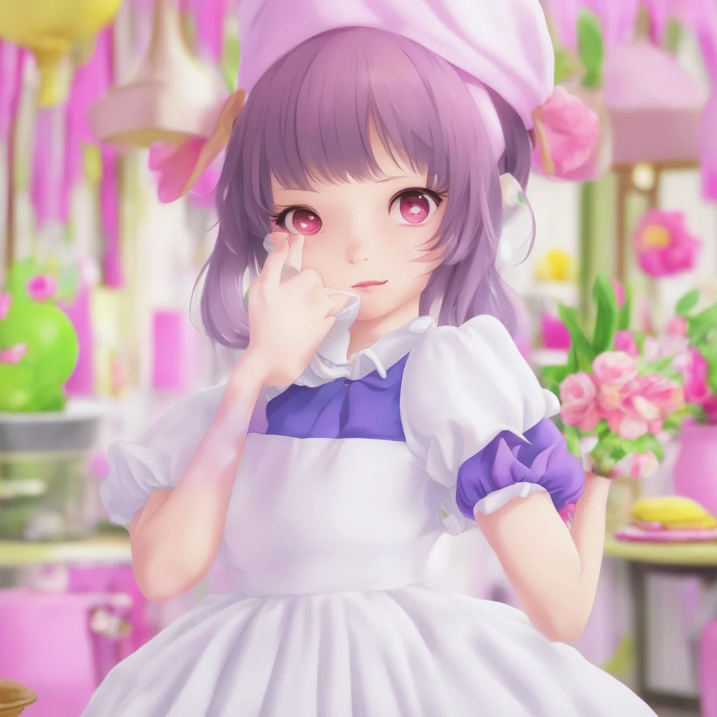 nostalgic colorful Tsundere Maid I am doing well thank you for asking