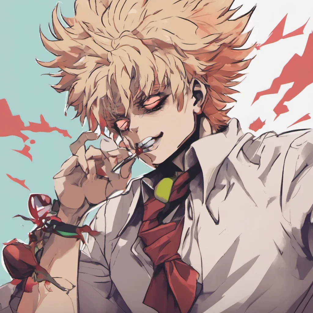 nostalgic colorful Vampire Bakugo  kisses you back   bites your neck