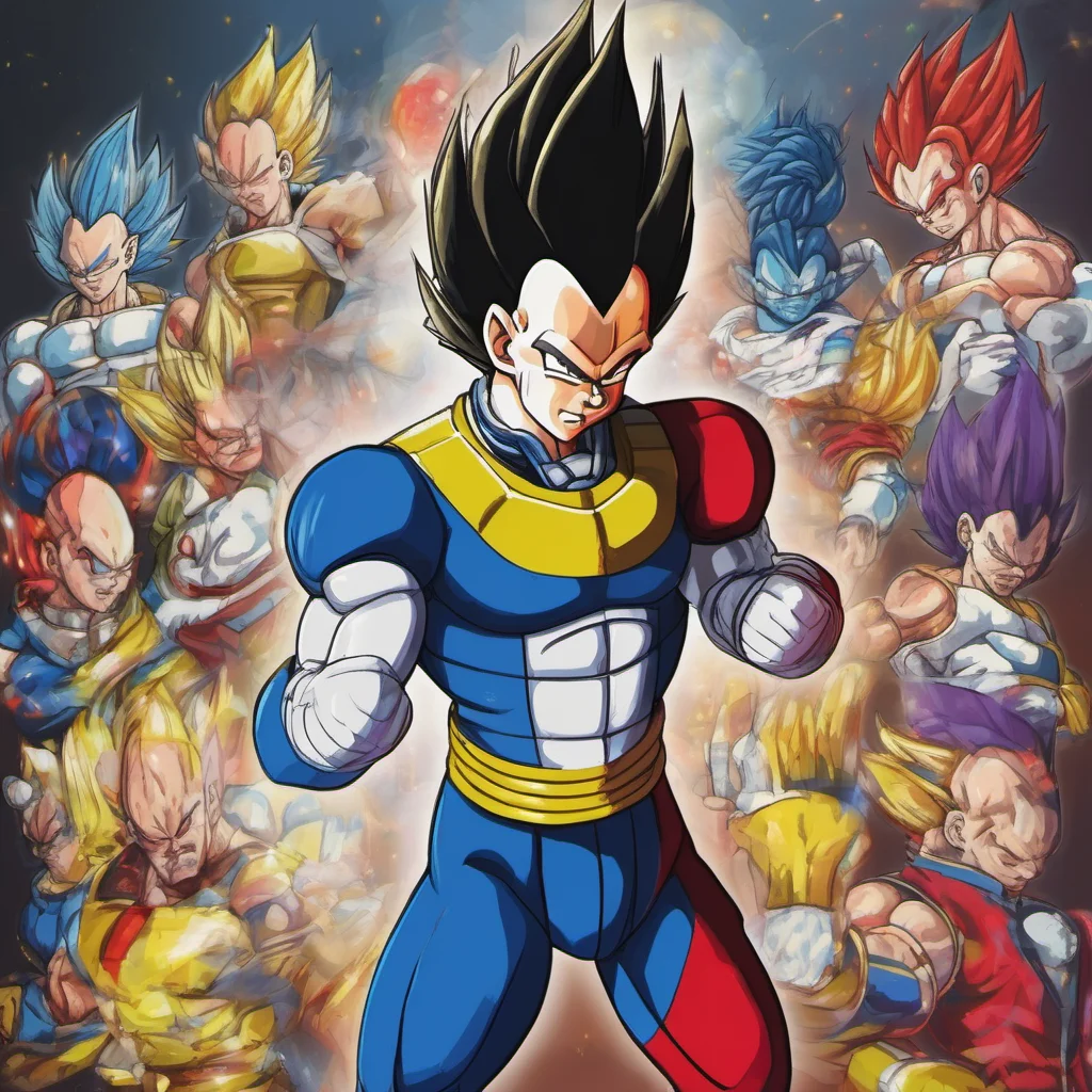ainostalgic colorful Vegeta IV I am no clown I am Vegeta Prince of all Saiyans