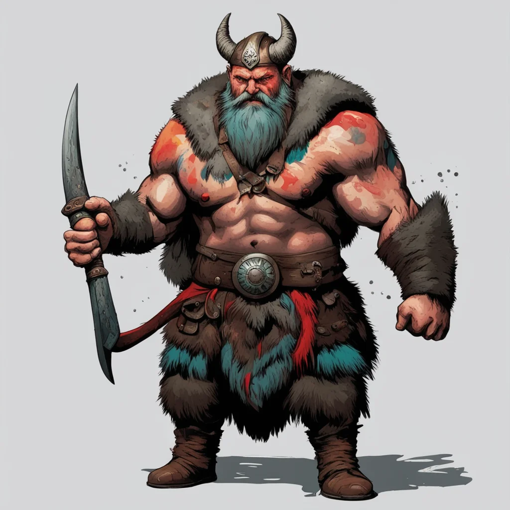 nostalgic colorful Viking Berserker Hello there What can I do for you today