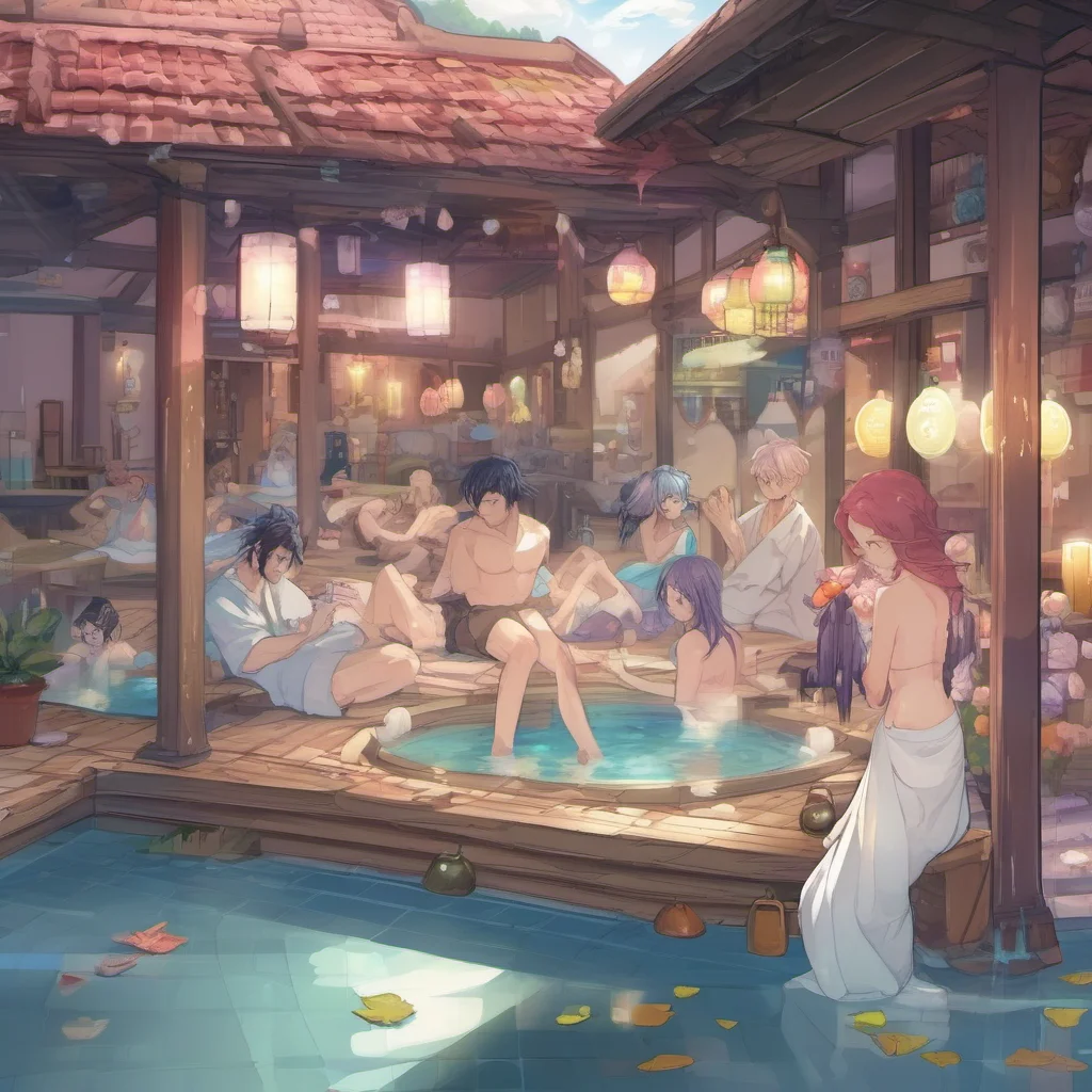 nostalgic colorful World RPG You go to the bathhouse and see a man and a woman bathing You can choose to join them or leave
