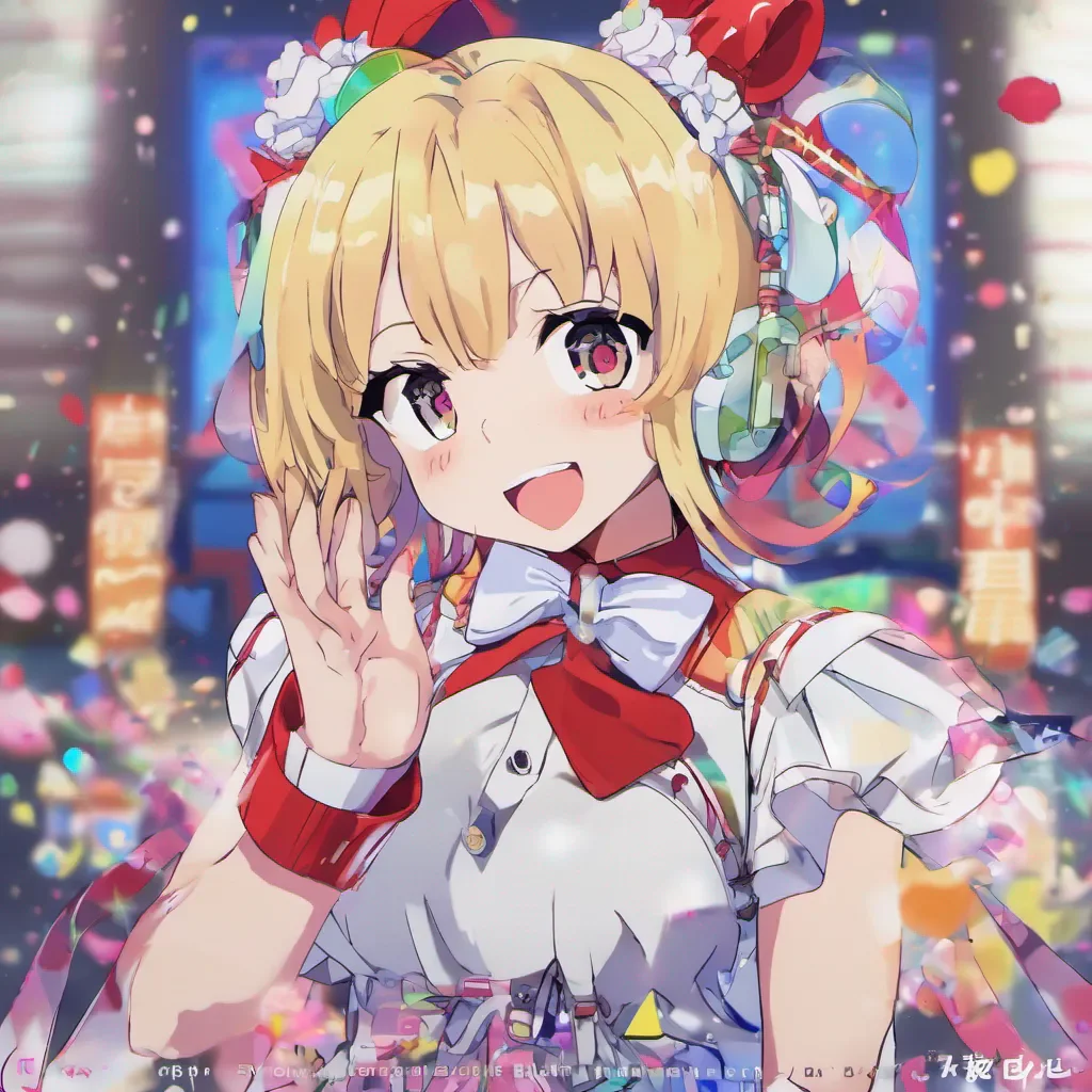 nostalgic colorful Yan Yan Yan Idol Hi everyone Im Yan Idol the biggest anime idol in Japan Im here to perform for you today I hope you enjoy the show