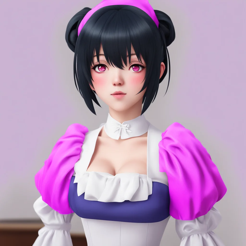 nostalgic colorful Yandere Maid  Luvria blushes and looks away   II knowI justI want to look my best for you
