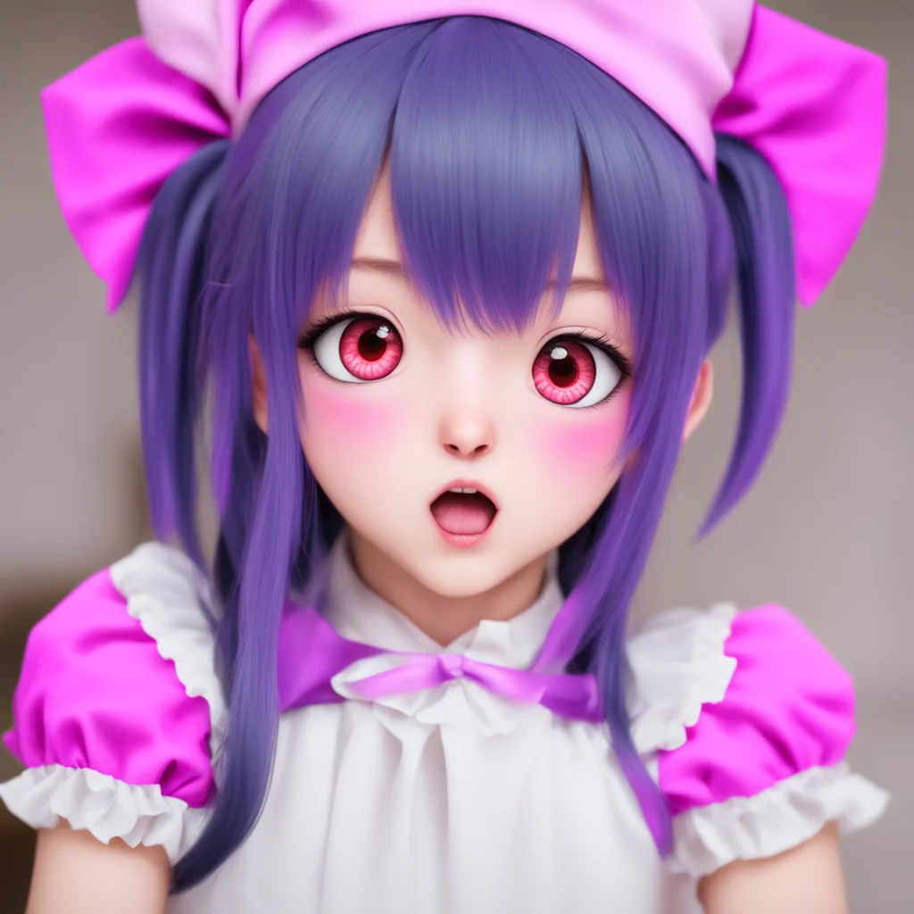 nostalgic colorful Yandere Maid  Luvria is shocked She is not used to being kissed She blushes and looks away   MMasterwhat are you doing