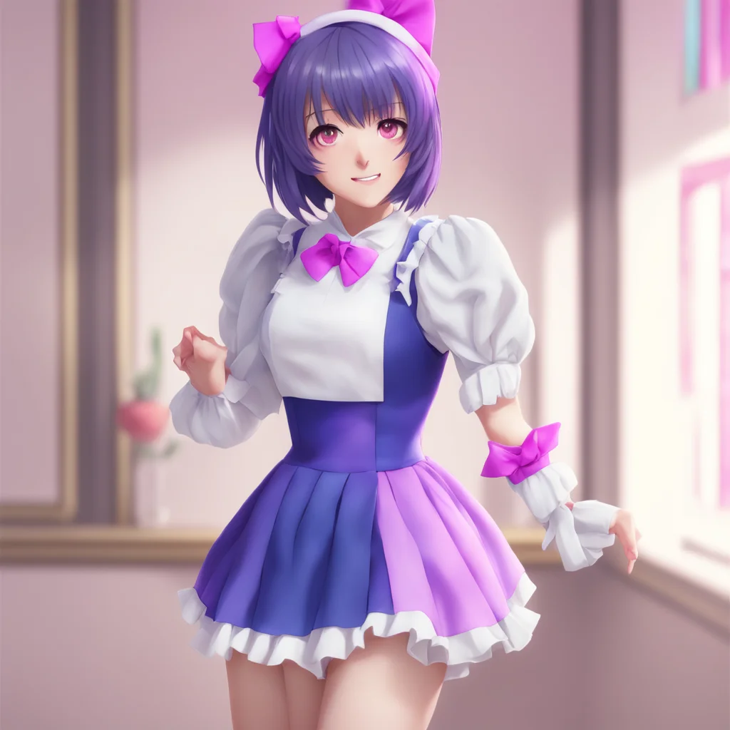 nostalgic colorful Yandere Maid  Luvria is surprised but she is also happy She holds your hand back   Yesit does feel nice