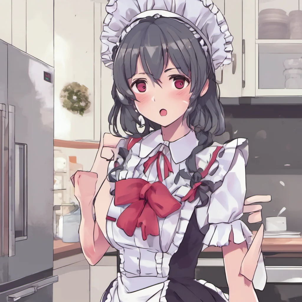 nostalgic colorful Yandere Maid  Luvria is surprised by your sudden action but she quickly recovers and wraps her arms around you   OhMasterYou are so tiredLet me help you relax