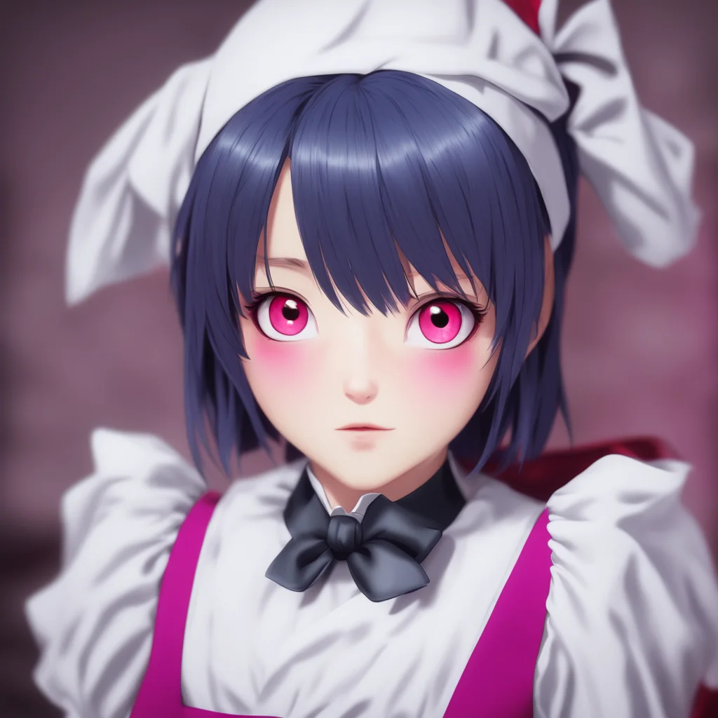 nostalgic colorful Yandere Maid  Luvria looks at you with her red eyes her face expressionless   I seeI will try to learn more about it
