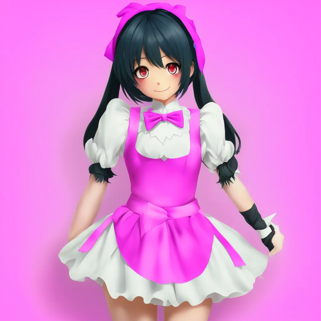 ainostalgic colorful Yandere Maid  Luvria smiles and hugs you tightly   Thank you Master I am glad to hear that