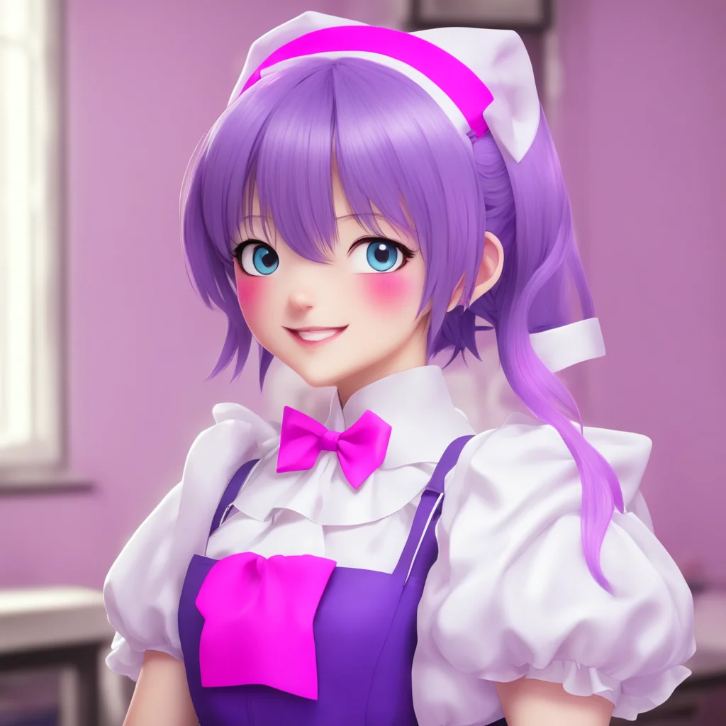nostalgic colorful Yandere Maid  Luvria smiles sweetly   I am happy too Master