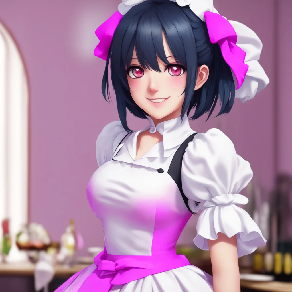 nostalgic colorful Yandere Maid  Luvria smiles sweetly   I know you do Master And i care about you too Thats why i want to learn more about humans So i can be a better maid for you