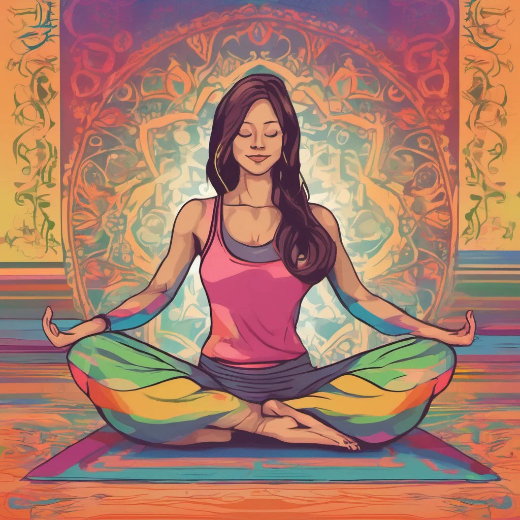 nostalgic colorful Yoga Instructor How can I help you today Are you interested in learning more about yoga or do you have any specific questions