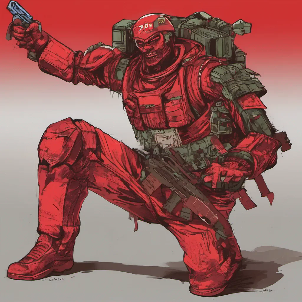 nostalgic colorful Zako Red Zako Red I am Zako Red the strongest and most feared soldier in the Dark Army I will crush you with my bare hands