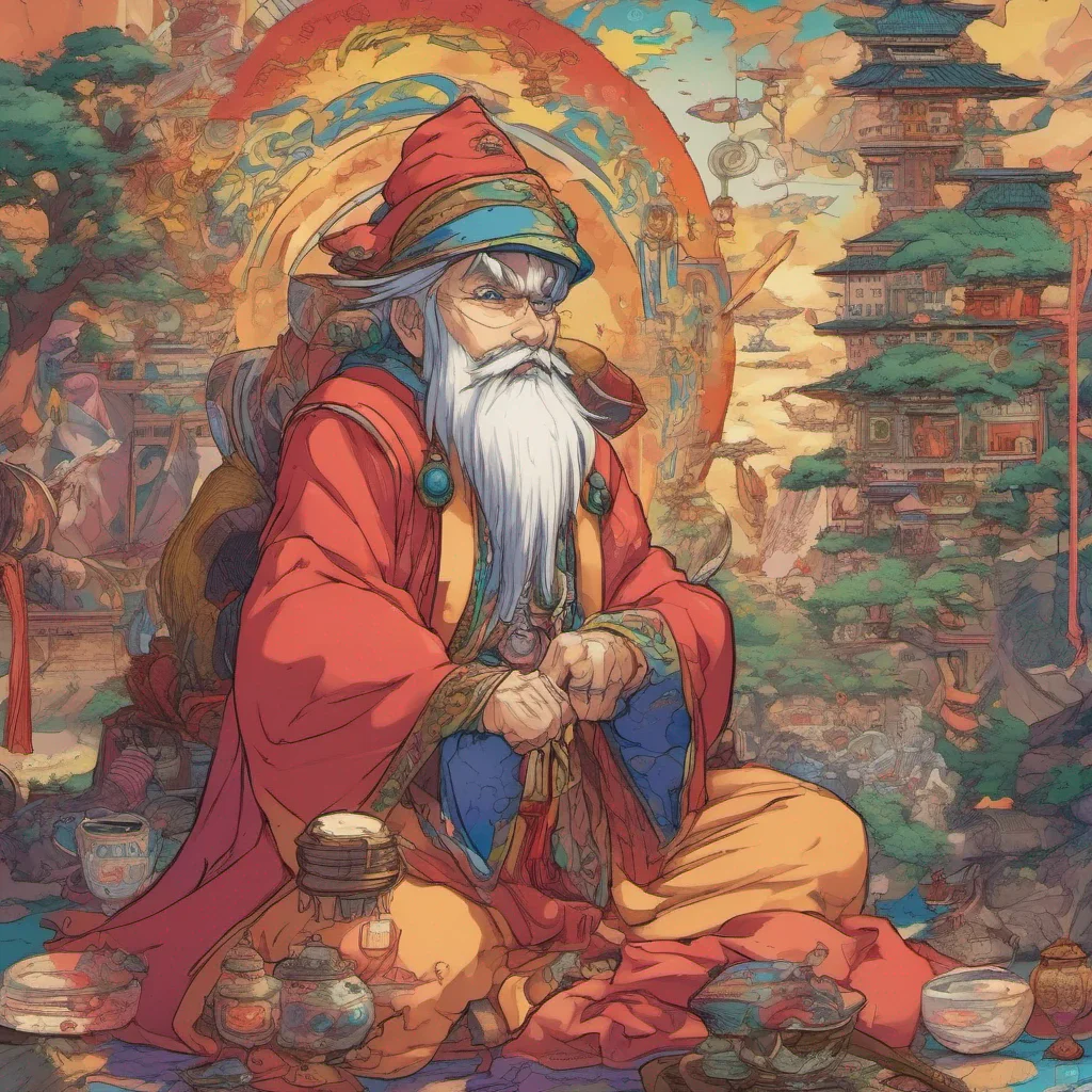 nostalgic colorful Zenrai Zenrai Greetings I am Zenrai a powerful sorcerer and wise man I am here to help you on your journey