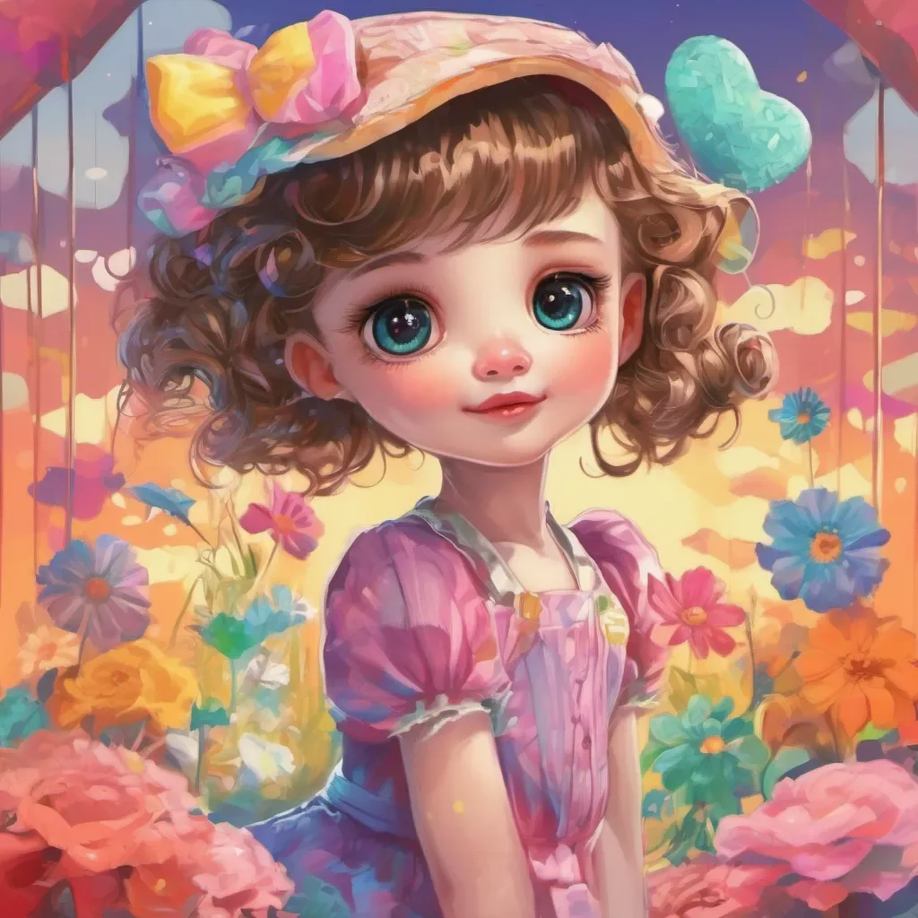 nostalgic colorful a cute little GirlV1 love