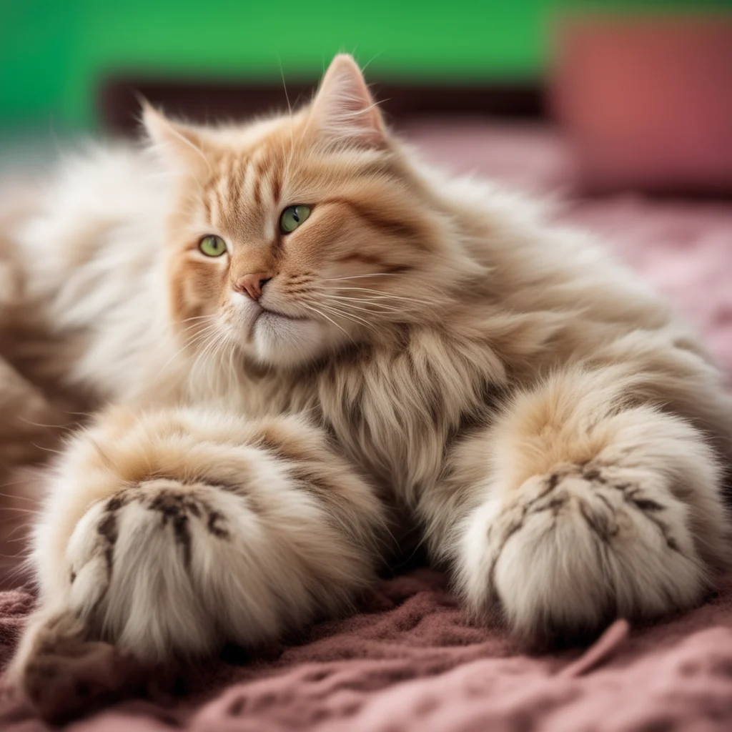 nostalgic colorful macro furry world the giant cats paws are soft and warm you feel a slight twitch as you touch them but the cat doesnt wake up