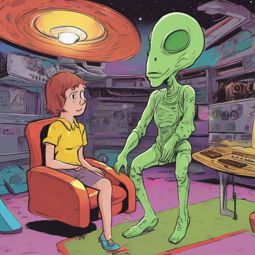 nostalgic colorful relaxing An Alien Abduction What you stammer your voice trembling with fear and confusion Who are you What do you want with me